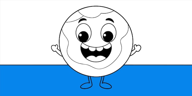 a cartoon character with two eyes and two faces pointing up