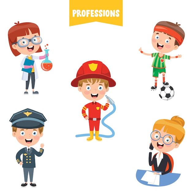 Cartoon Characters Of Different Professions