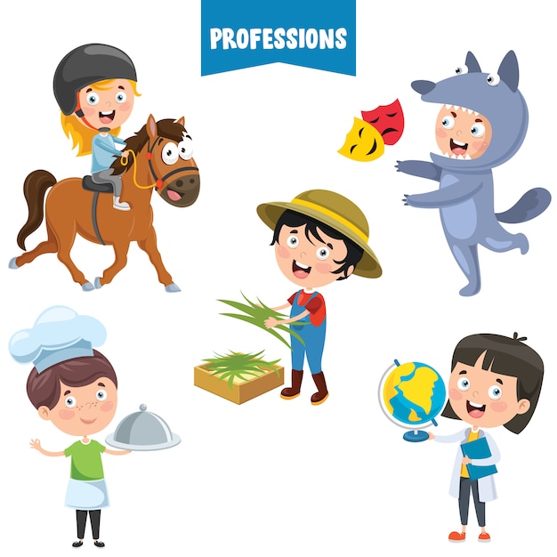 Cartoon Characters Of Different Professions