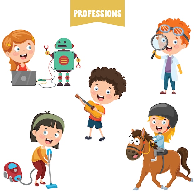 Cartoon Characters Of Different Professions