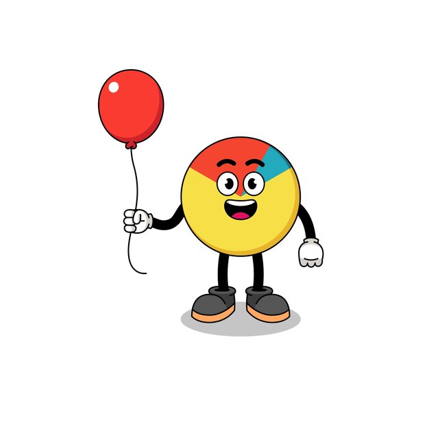 Cartoon of chart holding a balloon character design