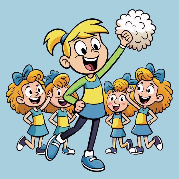 Cartoon Cheerleading Squad Icon