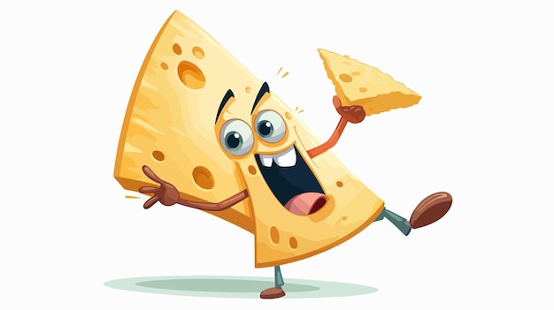 Vector a cartoon of cheese with a cartoon face that says cheese