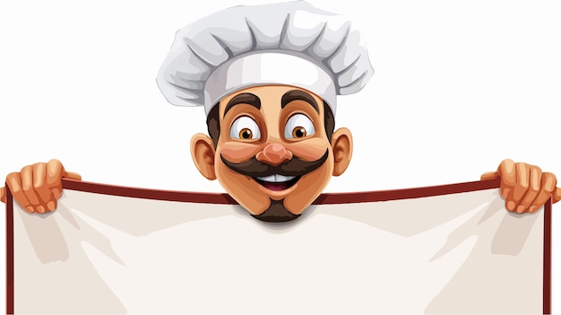 Cartoon Chef Baker Mascot Character Peek