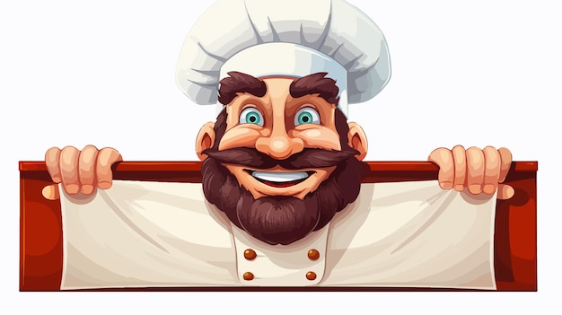 Cartoon Chef Baker Mascot Character Peek