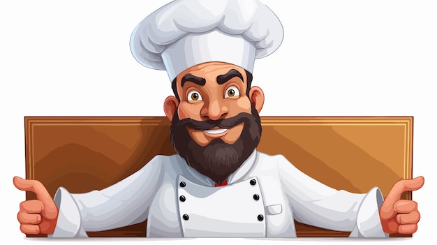 Cartoon Chef Baker Mascot Character Peek