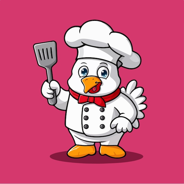 Vector cartoon chef chicken vector illustration