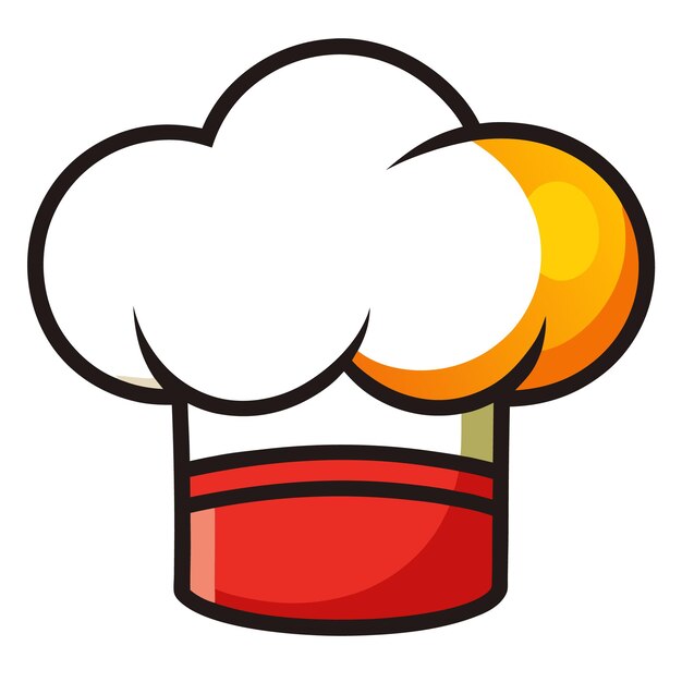 Vector cartoon chef hat vector for art kitchen design and cooking clipart illustrations