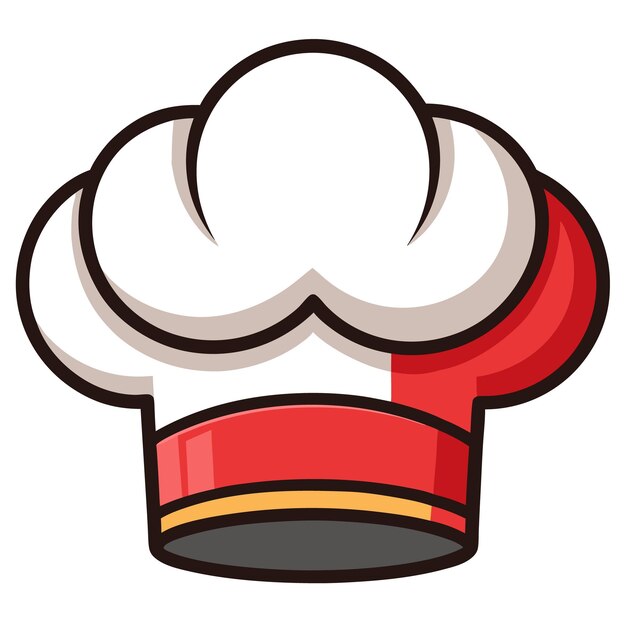 Vector cartoon chef hat vector for art kitchen design and cooking clipart illustrations