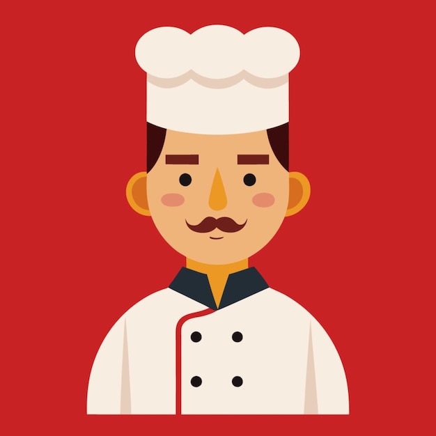 Vector a cartoon of a chef with a red background