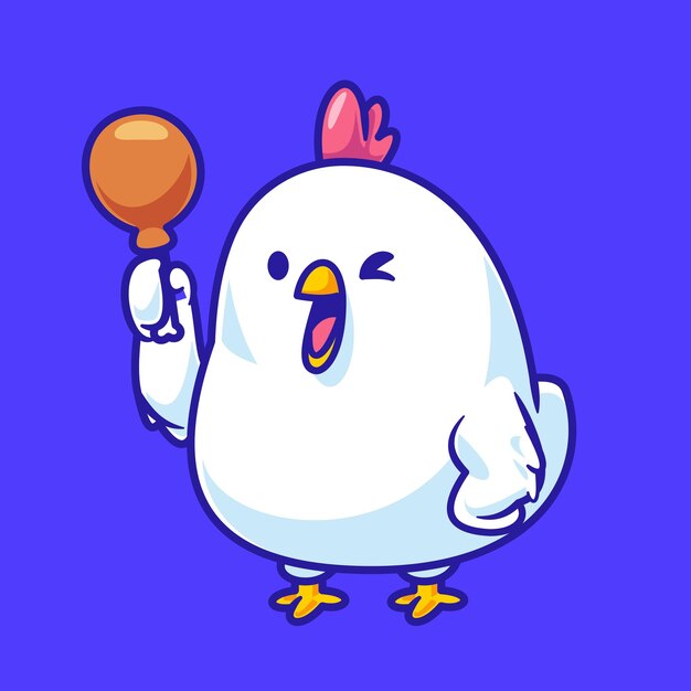 Vector cartoon chicken mascot cute animal mascot character