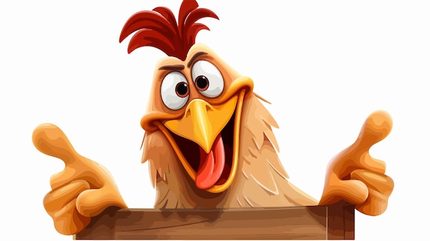 Vector cartoon chicken rooster cockerel bird character