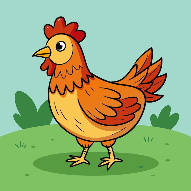 Vector a cartoon of a chicken with a yellow face and a blue background