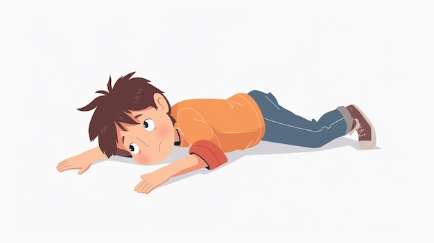 Vector a cartoon of a child laying on the floor with a shirt that says quot the name of the child quot