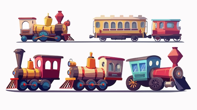 Vector cartoon childrens train toy vector illustration