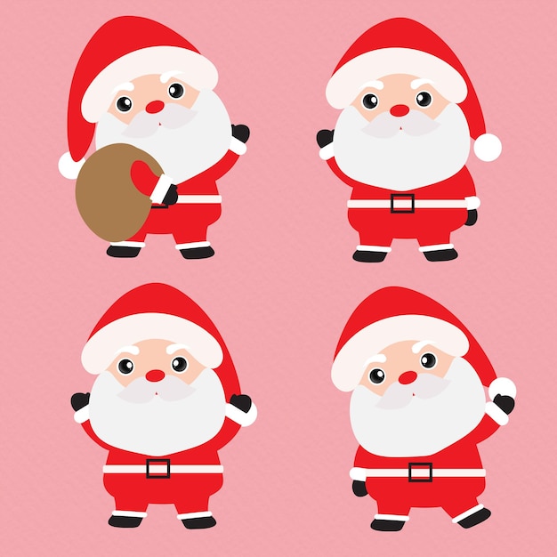 Cartoon christmas  character set