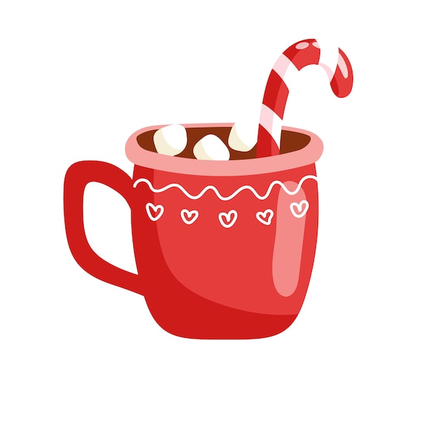 Cartoon christmas drink vector illustration