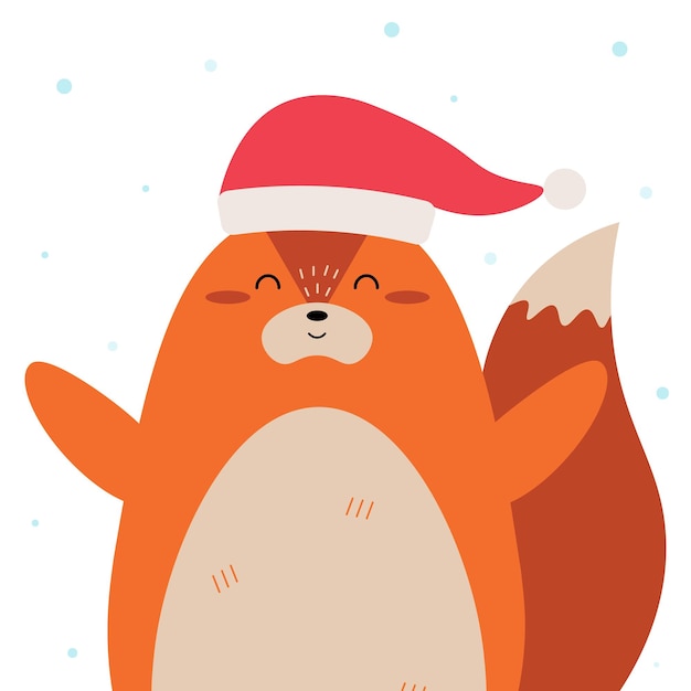 Cartoon Christmas squirrel