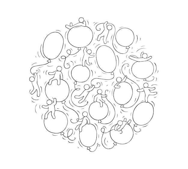 Cartoon circle illustration with baloons