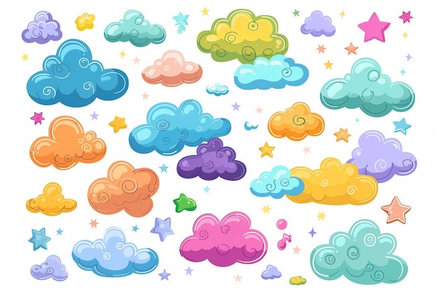 Cartoon Clouds Clipart Vector Shapes