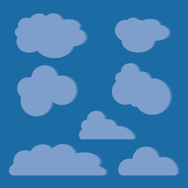 Cartoon clouds Illustration on blue background for design