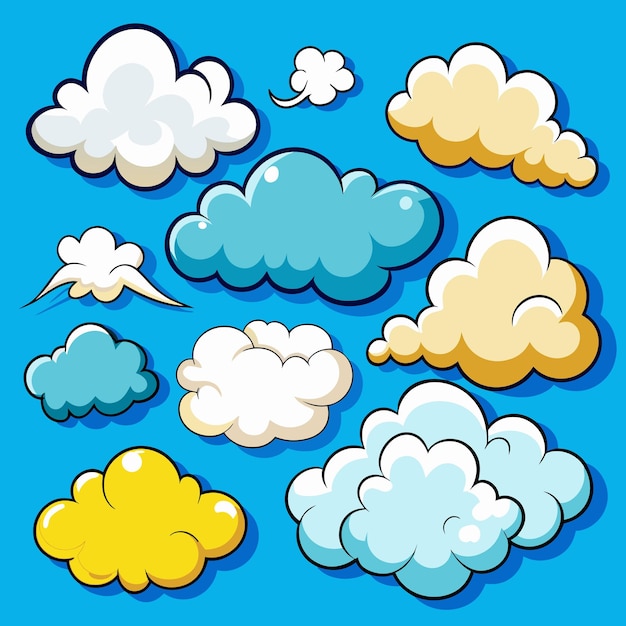 Vector cartoon clouds illustration