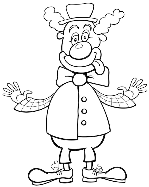 Cartoon clown performer comic character coloring page