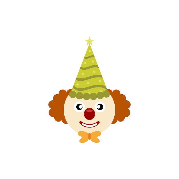 A cartoon clown with a hat and a star on it