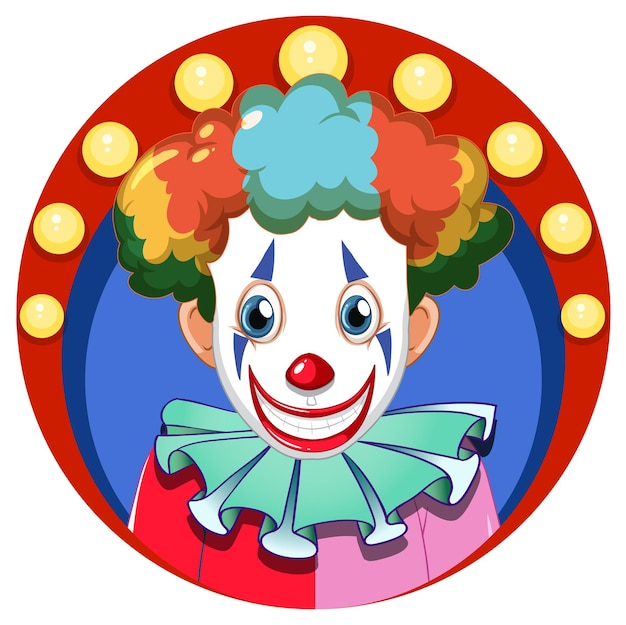 Cartoon clown with red nose