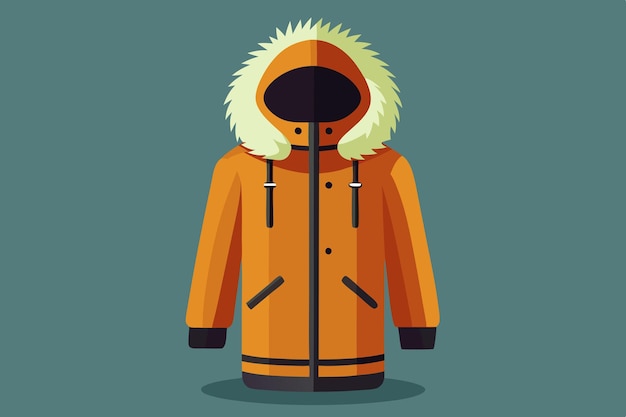 Vector a cartoon of a coat with a hood and a coat that sayshood