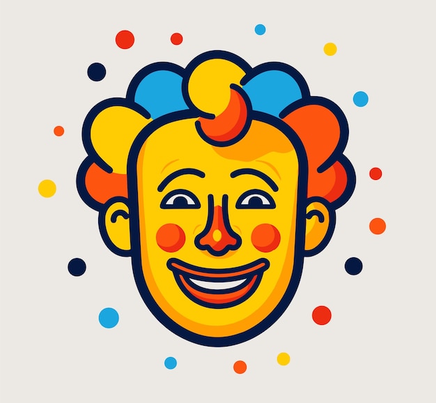 Vector cartoon colorful funny clown from circus vector illustration