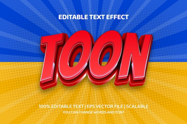 Cartoon comic 3d style Editable text effect