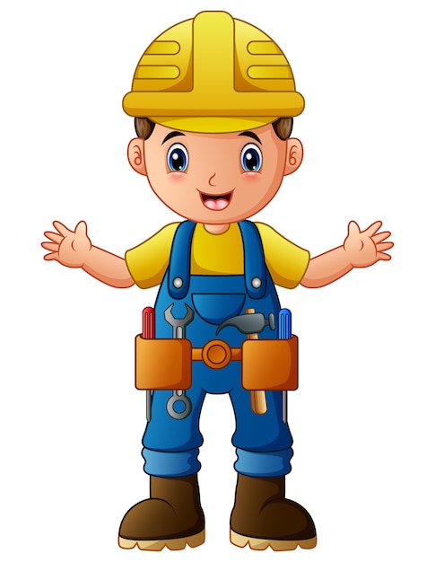 Cartoon construction worker