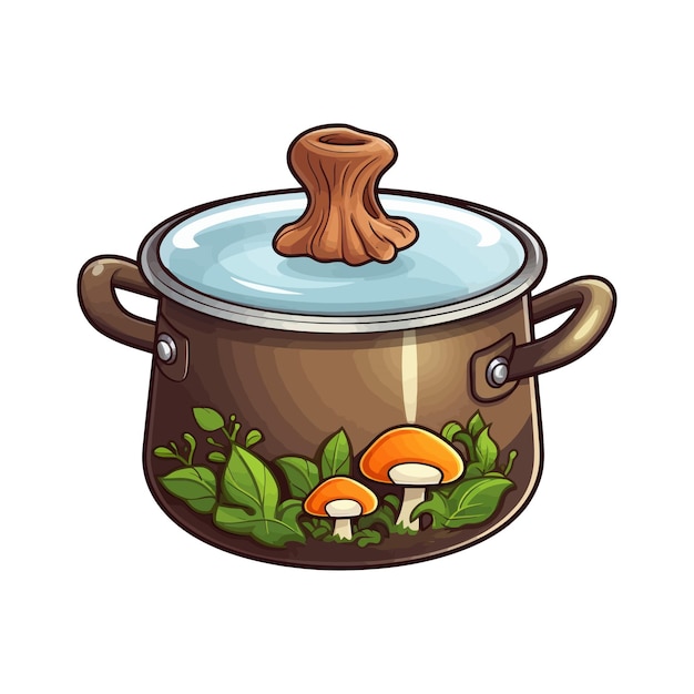 Cartoon cooking pot pan Vector illustration