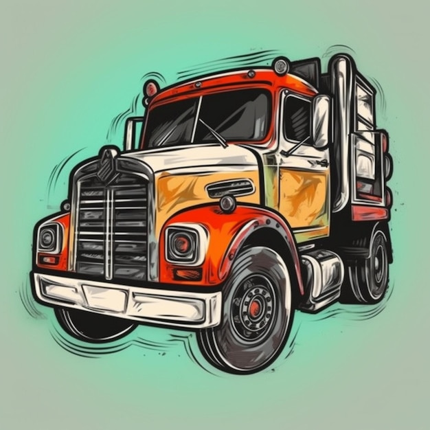 Vector cartoon cool truck clipart vector design