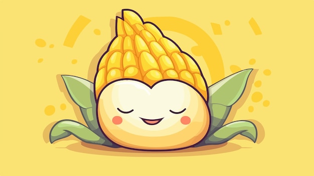 a cartoon of a cornfield with a face full of yellow bananas