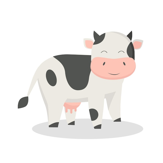 Cartoon cow art Vector illustration farm animal