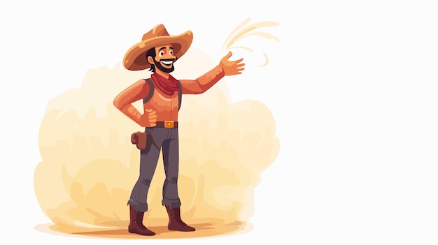 a cartoon of a cowboy with a gun in his hand