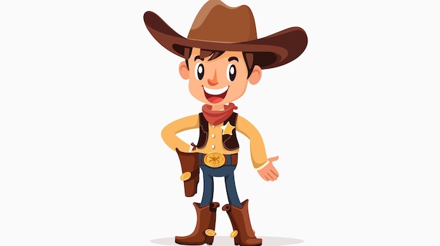 Vector a cartoon of a cowboy with a gun on his shoulder