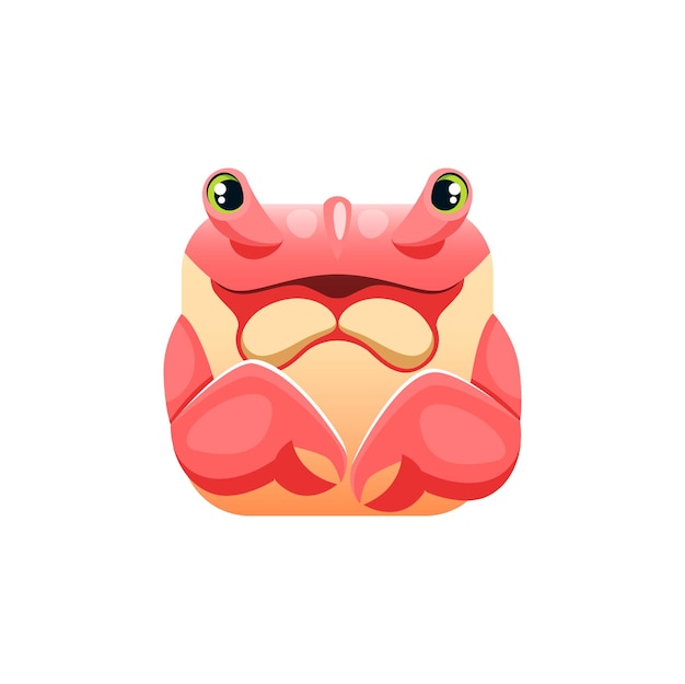 Cartoon crab kawaii square animal face vector