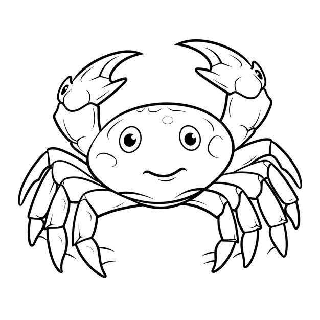 Cartoon Crab Underwater World Coloring Pages eps