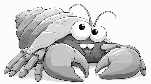 a cartoon of a crab with a big mouth and eyes