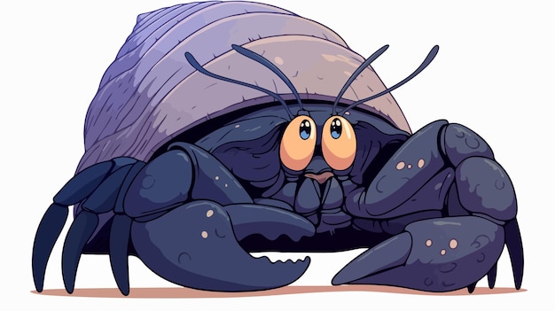 a cartoon of a crab with a purple shell