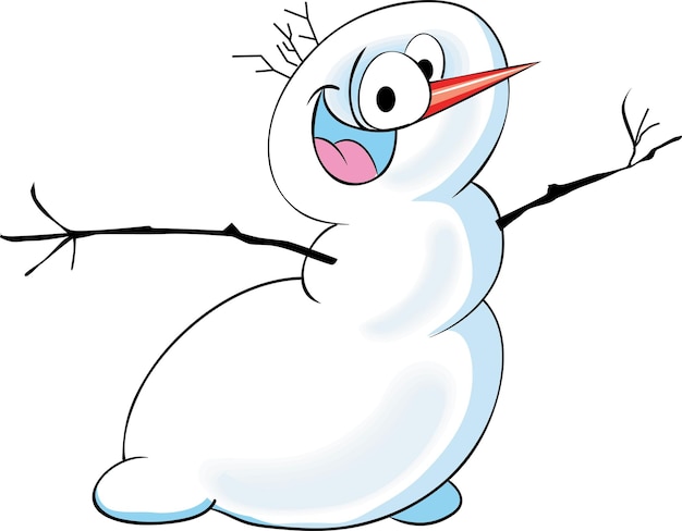 Cartoon crazy snowman