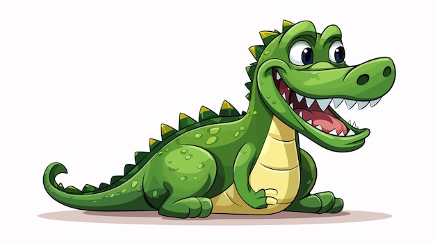 Cartoon Crocodile or Alligator Lizard Dinosaur Illustration