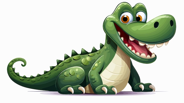 Cartoon Crocodile or Alligator Lizard Dinosaur Illustration