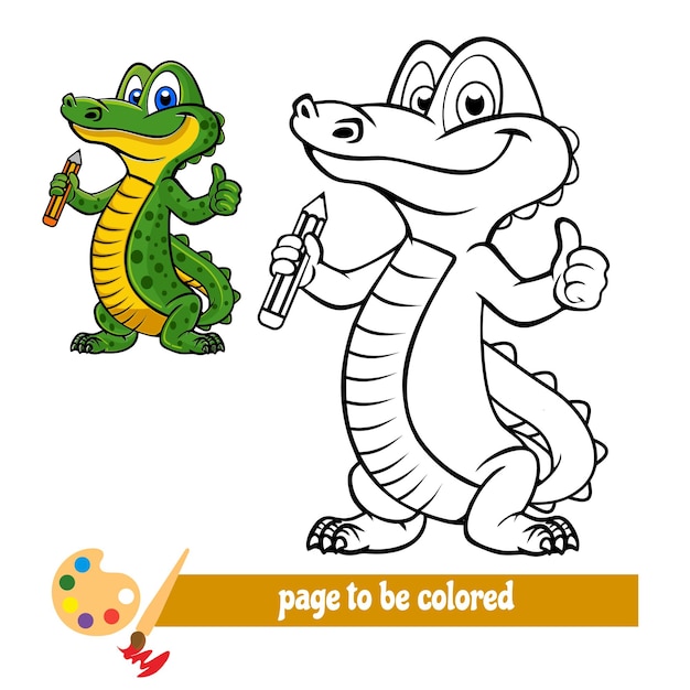 Cartoon crocodile coloring pictures