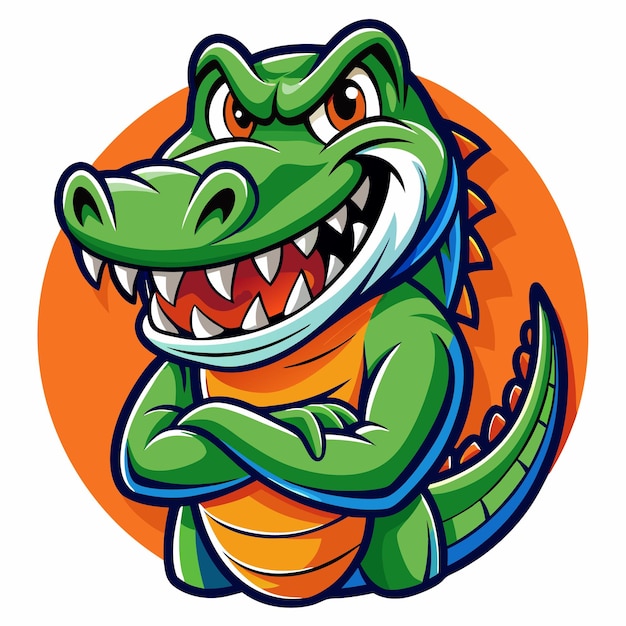 a cartoon of a crocodile with a big smile on its face