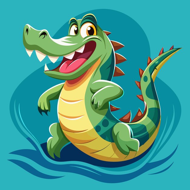 a cartoon of a crocodile with a mouth open and the word quot a quot on it