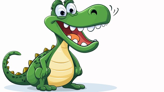 Vector cartoon crocodile with speech bubble vector illustration